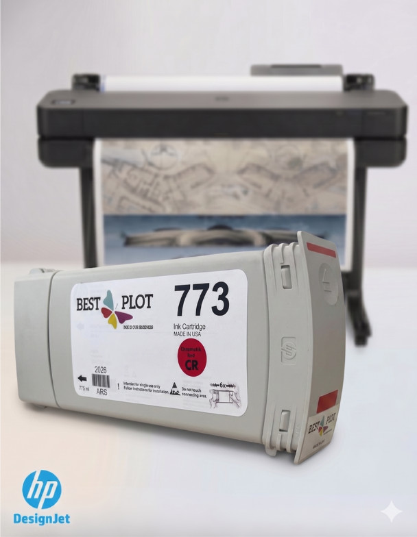 Best Plot HP DesignJet Z6800-Z6600-Z6200 Plotter Uyumlu Muadil Mürekkep 775ml Kırmızı CR